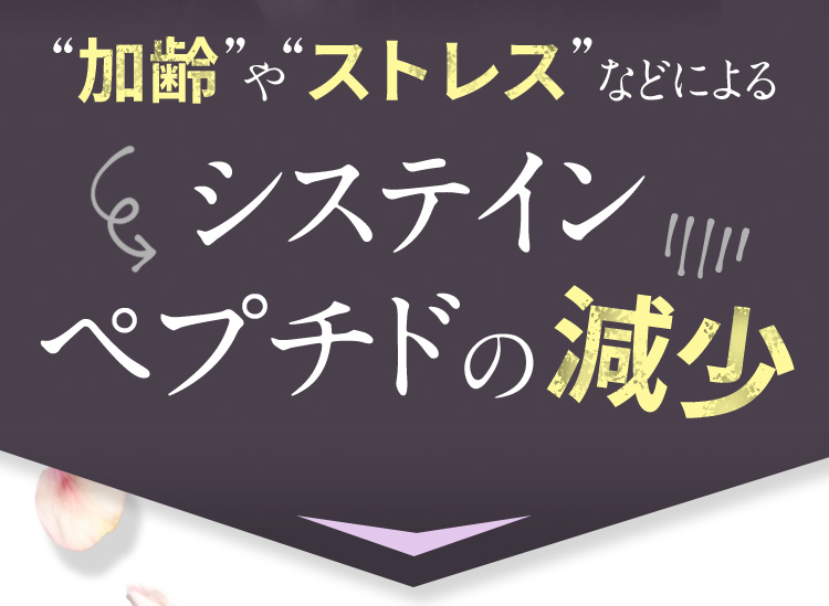 “加齢”や“ストレス”などによるシステインペプチドの減少
